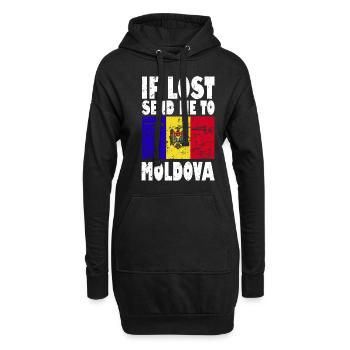 Moldawien Flagge Spruch - Hoodie-Kleid - Schwarz - Vorne