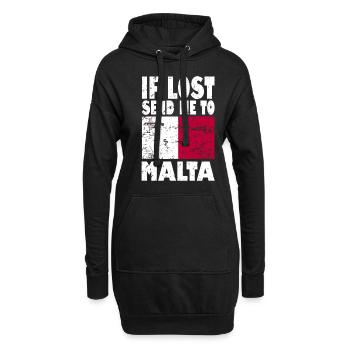 Malta Flagge Spruch - Hoodie-Kleid - Schwarz - Vorne