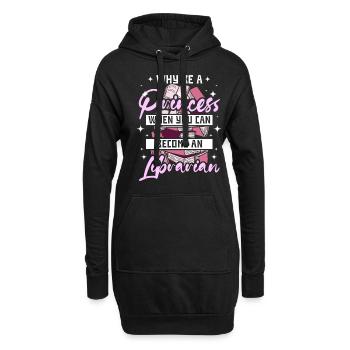 Woman princess librarian - Hoodie-Kleid - Schwarz - Vorne