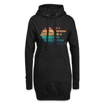 Librarian and dad - Hoodie-Kleid - Schwarz - Vorne