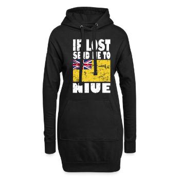 Dicton du drapeau de Niue - Sweat-shirt à capuche long Femme - noir - Devant