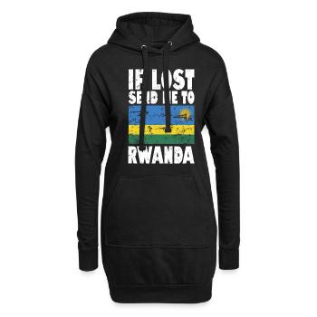 Rwanda Flagge Spruch - Hoodie-Kleid - Schwarz - Vorne