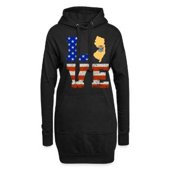 Cher cadeau du New Jersey - Sweat-shirt à capuche long Femme - noir - Devant