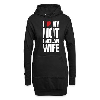 Indisches Ehefrauengeschenk - Hoodie-Kleid - Schwarz - Vorne