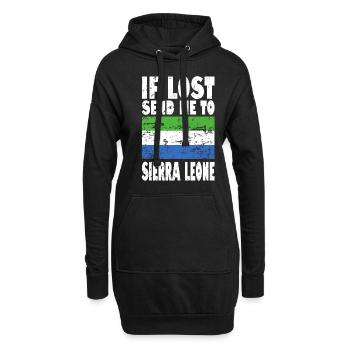 Sierra Leone Flagge Spruch - Hoodie-Kleid - Schwarz - Vorne