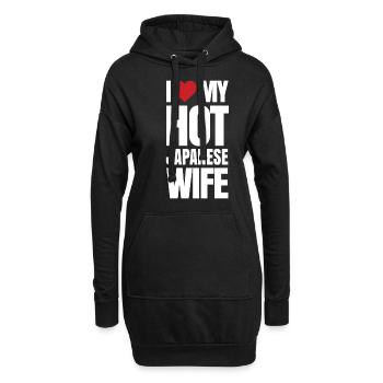 Cadeau femme Japon - Sweat-shirt à capuche long Femme - noir - Devant