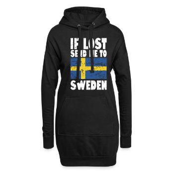 Drapeau de la Suède - Sweat-shirt à capuche long Femme - noir - Devant