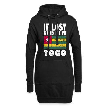 Togo Flagge Spruch - Hoodie-Kleid - Schwarz - Vorne