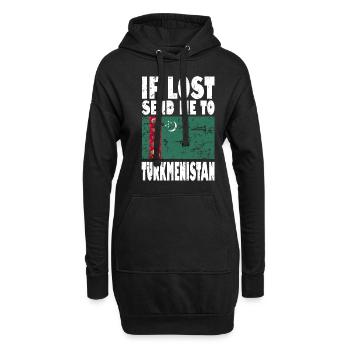 Turkmenistan Flagge Spruch - Hoodie-Kleid - Schwarz - Vorne