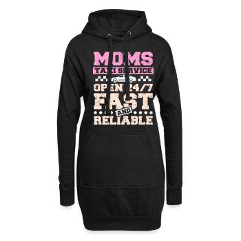 Moms taxi service - Hoodie-Kleid - Schwarz - Vorne