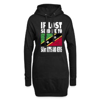Saint-Kitts-et-Nevis Drapeau - Sweat-shirt à capuche long Femme - noir - Devant