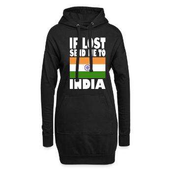 Drapeau de l’Inde - Sweat-shirt à capuche long Femme - noir - Devant