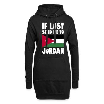 Jordanien Flagge Spruch - Hoodie-Kleid - Schwarz - Vorne