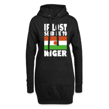 Drapeau du Niger - Sweat-shirt à capuche long Femme - noir - Devant