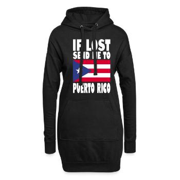 PUERTO RICO Drapeau Disant - Sweat-shirt à capuche long Femme - noir - Devant