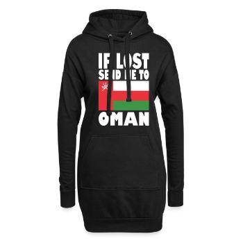Oman Flagge Spruch - Hoodie-Kleid - Schwarz - Vorne