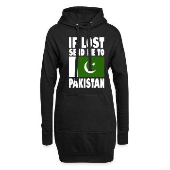 Drapeau pakistanais - Sweat-shirt à capuche long Femme - noir - Devant