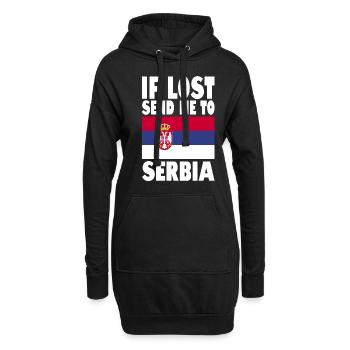 Slogan du drapeau de la Serbie - Sweat-shirt à capuche long Femme - noir - Devant