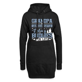 Copains de pêche de grand-père et grand-père pour la vie - Sweat-shirt à capuche long Femme - noir - Devant