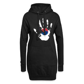 Soutenez le cadeau de la Corée du Sud - Sweat-shirt à capuche long Femme - noir - Devant
