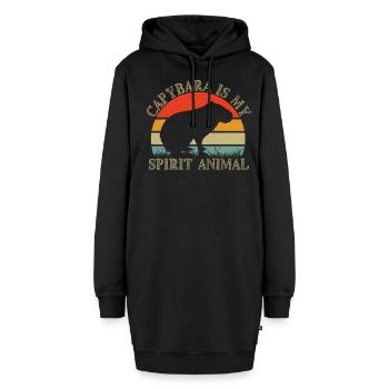 Capybara Rongeur Capybara Capybara - Sweat-shirt à capuche long Femme - noir - Devant