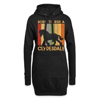 Clydesdale Cold Blood Horse Écosse Cheval - Sweat-shirt à capuche long Femme - noir - Devant