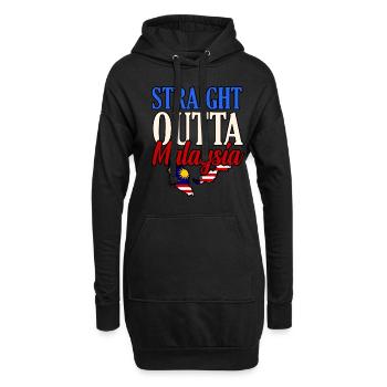 Malaisie - Sweat-shirt à capuche long Femme - noir - Devant