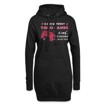Drôle d’amateur de jeux vidéo Gamer Une journée sans jeu - Sweat-shirt à capuche long Femme - noir - Devant