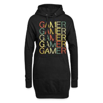 Retro Gamer Vintage Jeu vidéo Amateur de jeux - Sweat-shirt à capuche long Femme - noir - Devant