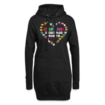 Love Race Flag Hearts Mois du patrimoine hispanique - Sweat-shirt à capuche long Femme - noir - Devant
