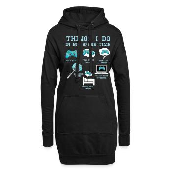 Temps libre Je joue à des jeux vidéo pour les amateurs de jeux - Sweat-shirt à capuche long Femme - noir - Devant