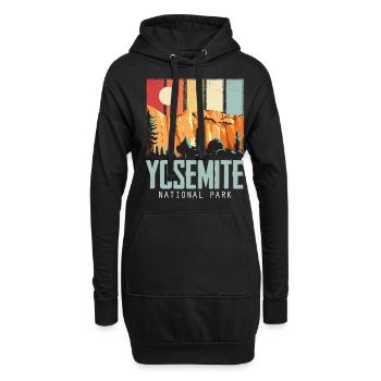 Souvenir Grizzly Bear Randonnée Yosemite Californie N - Sweat-shirt à capuche long Femme - noir - Devant