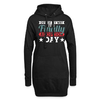 Adoptiert Adoptien Pflegevater Pflegemutter - Hoodie-Kleid - Schwarz - Vorne