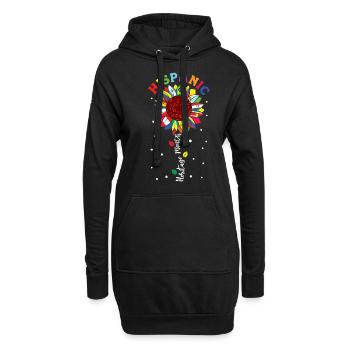 Drapeaux de tournesol Mois du patrimoine hispanique - Sweat-shirt à capuche long Femme - noir - Devant