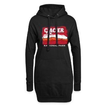Glacier Souvenir Parc national des monts Montana - Sweat-shirt à capuche long Femme - noir - Devant