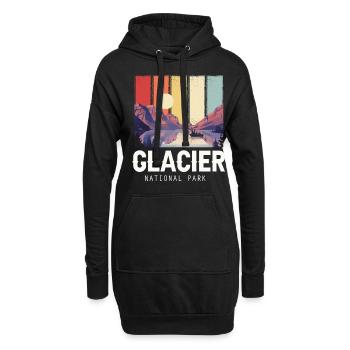 Glacier National Park Souvenir Montana Lac et Montagne - Sweat-shirt à capuche long Femme - noir - Devant