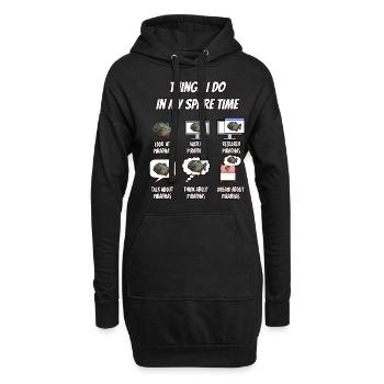 Piranha Geschenk - Hoodie-Kleid - Schwarz - Vorne