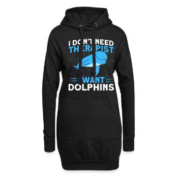 Delfin Delfin Liebhaber Tier Delfine Geschenk - Hoodie-Kleid - Schwarz - Vorne