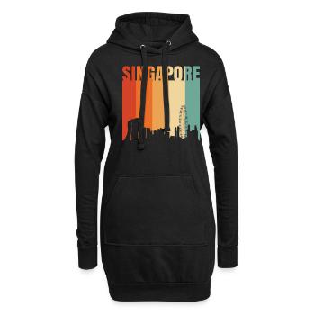 Singapur - Hoodie-Kleid - Schwarz - Vorne