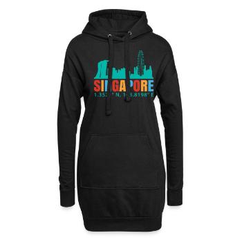 Singapur - Hoodie-Kleid - Schwarz - Vorne