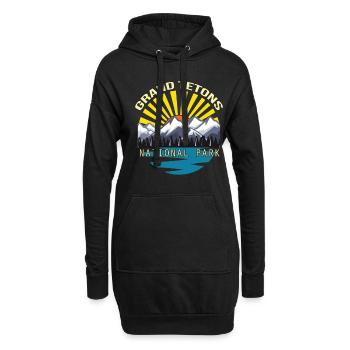 Parc national des montagnes Grand Teton Souvenir Wyoming - Sweat-shirt à capuche long Femme - noir - Devant