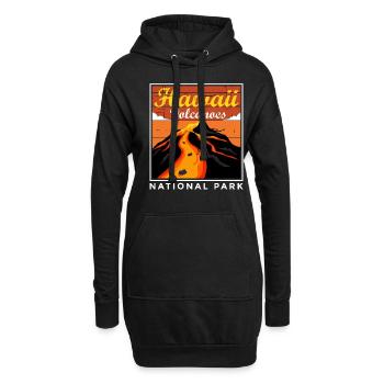 Vulkan Nationalpark Hawaii Souvenir Vulkaninsel - Hoodie-Kleid - Schwarz - Vorne
