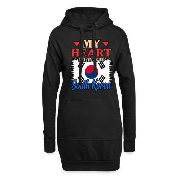 Süd Korea - Hoodie-Kleid - Schwarz - Vorne