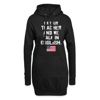 American English teacher - Hoodie-Kleid - Schwarz - Vorne