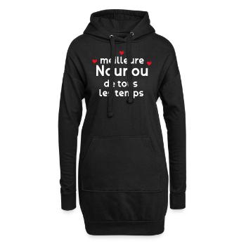 Ma Nounou C'est La Meilleure Idée Cadeau - Sweat-shirt à capuche long Femme - noir - Devant