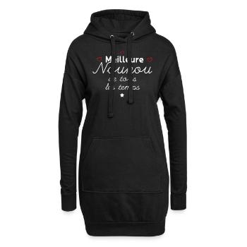 Ma Nounou Elle Est la Meilleure - Sweat-shirt à capuche long Femme - noir - Devant