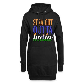 Indien - Hoodie-Kleid - Schwarz - Vorne