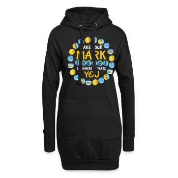Make Mark Colorful Pattern Journée internationale des points - Sweat-shirt à capuche long Femme - noir - Devant