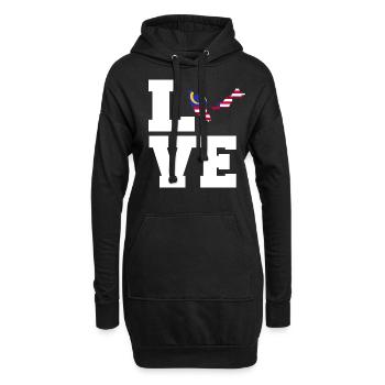 Malaisie - Sweat-shirt à capuche long Femme - noir - Devant