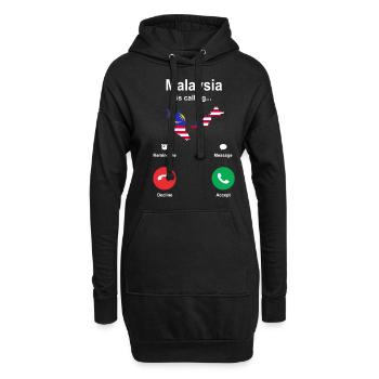 Malaisie - Sweat-shirt à capuche long Femme - noir - Devant
